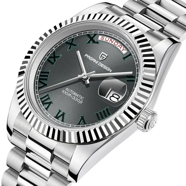 Pagani Design Day-Date Black Dial Automatic Men's Watch-  PD-1783